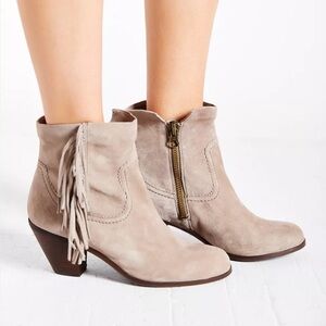 Sam Edelman Louie Ankle Boots with Fringe
